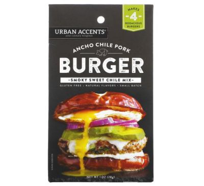 Urban Accents, Ancho Chile Pork Burger, Smoky Sweet Chile Mix, 1 oz (28 g)