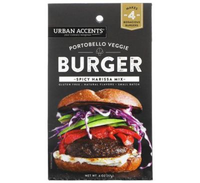 Urban Accents, Portobello Veggie Burger Spicy Harissa  Mix, 0.6 oz (17 g)