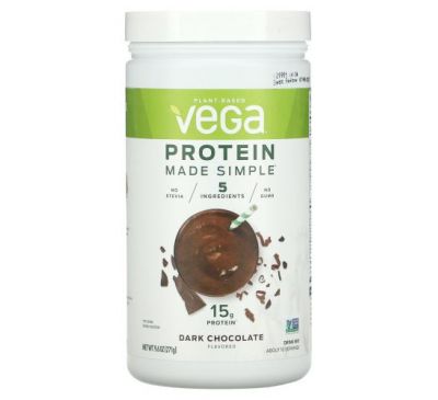 Vega, Protein Made Simple, Dark Chocolate, 9.6 oz (271 g)