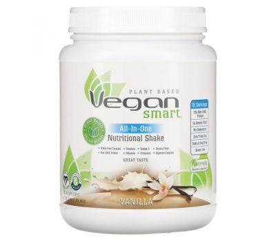 VeganSmart, All-In-One Nutritional Shake, Vanilla, 1.42 lbs (645 g)
