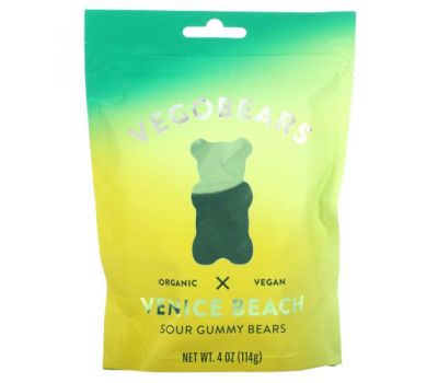 Vegobears, Venice Beach, Sour Gummy Bears, 4 oz (114 g)