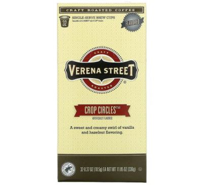 Verena Street, Crop Circles, Flavored, Craft Roasted Coffee, 32 Single-Serve Brew Cups, 0.37 oz (10.5 g) Each