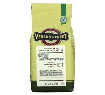 Verena Street, Mississippi Grogg, Flavored, Ground Coffee, Medium Roast, 12 oz (340 g)