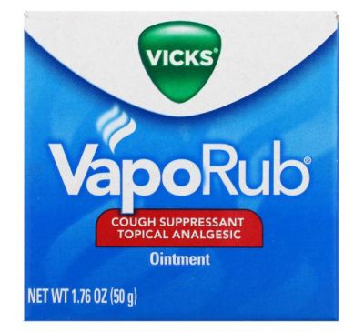 Vicks, VapoRub, Cough Suppressant Topical Analgesic Ointment, 1.76 oz (50 g)