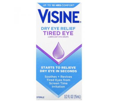 Visine, Dry Eye Relief, Lubricant Eye Drops, Tired Eye, 1/2 fl oz (15 ml)