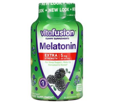 VitaFusion, Extra Strength Melatonin, Natural Blackberry Flavor, 2.5 mg, 120 Gummies