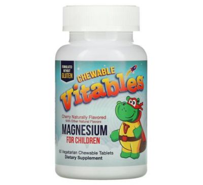 Vitables, Жувальний магній для дітей, зі смаком вишні, 90 вегетаріанських таблеток