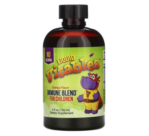 Vitables, рідка добавка для дітей, для зміцнення імунітету, без спирту, апельсиновий смак, 120 мл (4 рідк. унції)