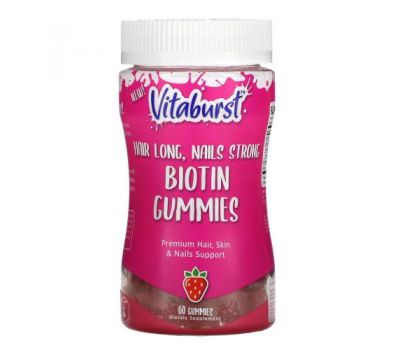 Vitaburst, Biotin Gummies, Strawberry, 60 Gummies
