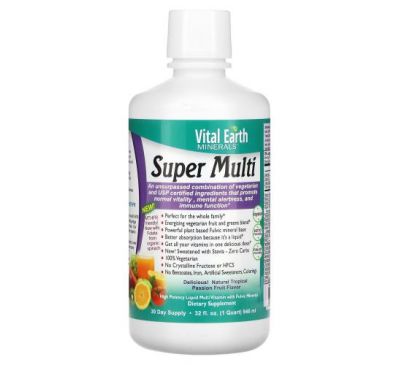 Vital Earth Minerals, Super Multi,  Natural Tropical Tangerine Flavor, 32 fl oz (946 ml)