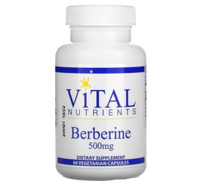 Vital Nutrients, Берберин, 500 мг, 60 вегетарианских капсул