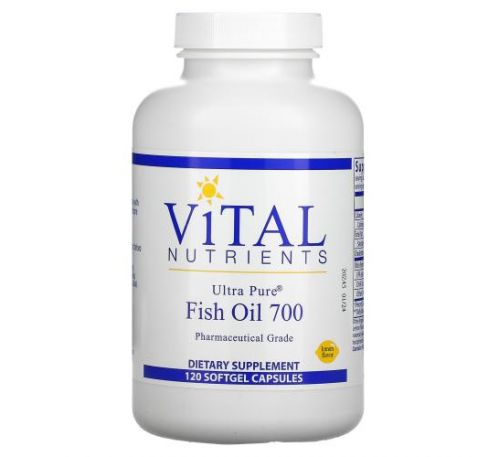 Vital Nutrients, Ultra Pure Fish Oil 700, Lemon, 120 Softgel Capsules