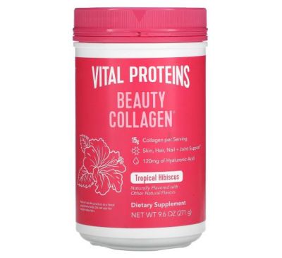 Vital Proteins, Beauty Collagen, Tropical Hibiscus, 9.6 oz (271 g)