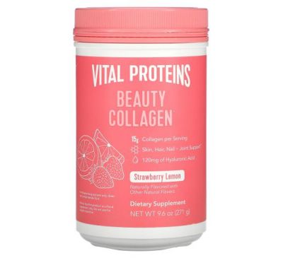 Vital Proteins, Beauty Collagen, колаген, полуниця й лимон, 271 г (9,6 унції)