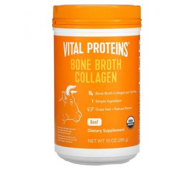 Vital Proteins, Коллаген из костного бульона, говядина, 285 г (10 унций)