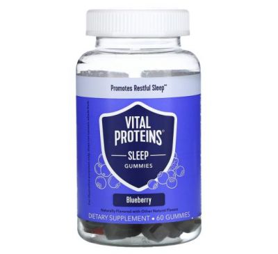 Vital Proteins, Жевательные таблетки для сна, голубика, 60 жевательных таблеток