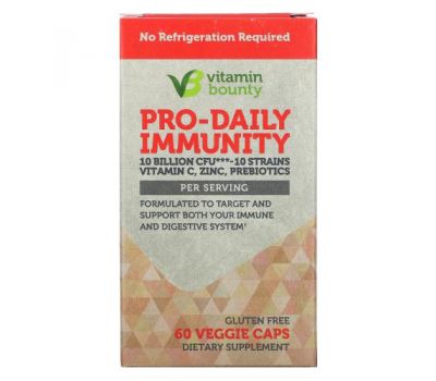 Vitamin Bounty, Pro-Daily Immunity, 10 Billion CFU, 60 Veggie Caps