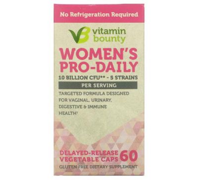 Vitamin Bounty, Women's Pro-Daily, 10 Billion CFU, 60 Delayed-Release Vegtable Caps