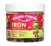 Vitamin Friends, Iron Vegan Gummies, Strawberry Jam, 60 Pectin Gummies