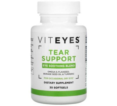 Viteyes, Tear Support, Eye Soothing Blend, 30 Softgels