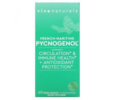 Viva Naturals, French-Maritime Pycnogenol,  60 Veggie Capsules