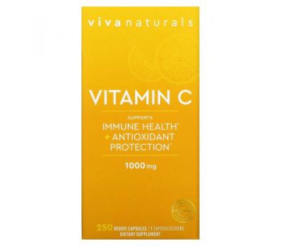 Viva Naturals, Витамин C, 1000 мг, 250 растительных капсул