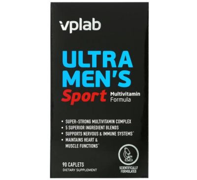 Vplab, Ultra Men’s, мультивітаміни для чоловіків для занять спортом, 90 капсул