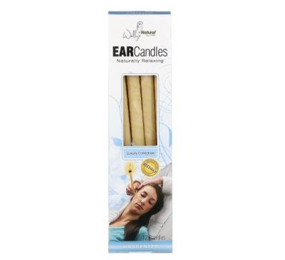Wally's Natural, Beeswax Ear Candles, Luxury Collection, Unscented, 12 Candles