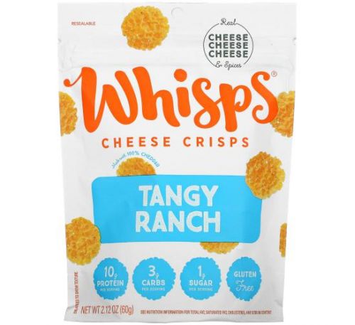 Whisps, Tangy Ranch Cheese Crisps, 2.12 oz ( 60 g)