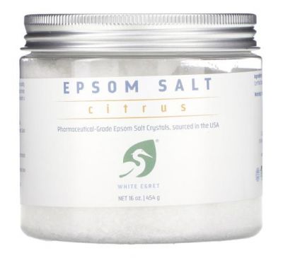 White Egret Personal Care, сіль Epsom, з ароматом цитрусів, 454 г (16 унцій)
