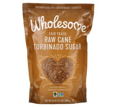 Wholesome, Natural Raw Cane, Turbinado Sugar, 1.5 lbs (24 oz.) - 680 g