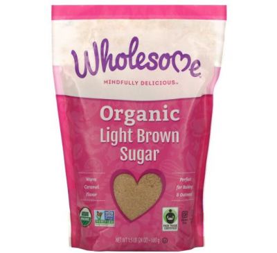 Wholesome, Organic Light Brown Sugar, 1.5 lbs (24 oz.) - 680 g