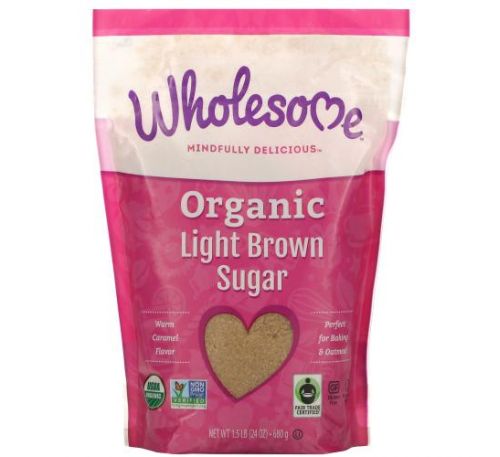 Wholesome, Organic Light Brown Sugar, 1.5 lbs (24 oz.) - 680 g