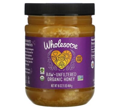 Wholesome, Spreadable Organic Raw Unfiltered Honey, 16 oz (454 g)