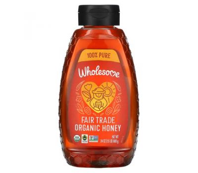 Wholesome, органічний мед, придбаний за принципами справедливої торгівлі, 680 г (24 унції)