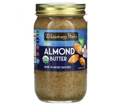 Wilderness Poets, Raw Almond Butter, 16 oz (454 g)