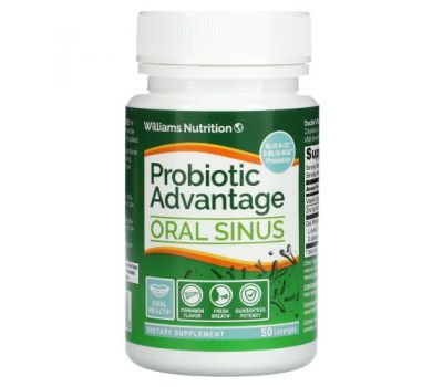 Williams Nutrition, Probiotic Advantage, Oral Sinus, Natural Cinnamon Flavor, 50 Lozenges