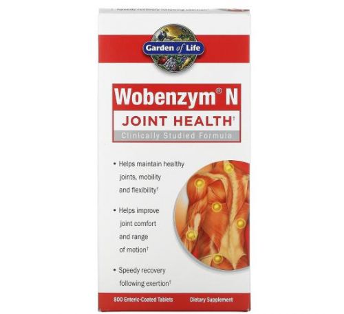Wobenzym N, Joint Health, 800 Enteric-Coated Tablets