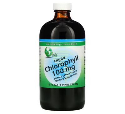 World Organic, рідкий хлорофіл, 100 мг, 474 мл (16 рідк. унцій)