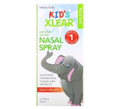 Xlear, Kid's Xlear, сольовий назальний спрей, 22 мл (0,75 рідк. унції)