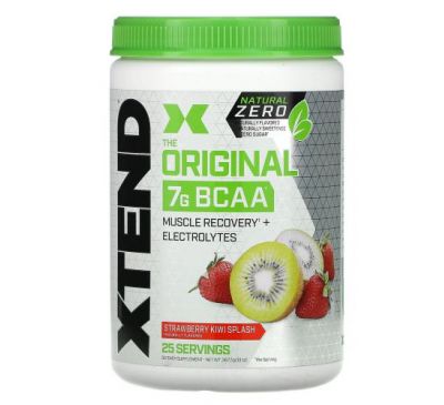 Xtend, The Original, Natural Zero, 7 г аминокислот с разветвленной цепью (BCAA), со вкусом клубники и киви, 367,5 г (13 унций)