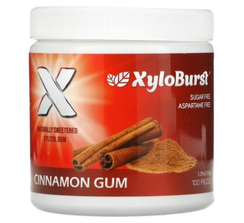 Xyloburst, Xylitol Chewing Gum, Cinnamon, 5.29 oz (150 g), 100 Pieces