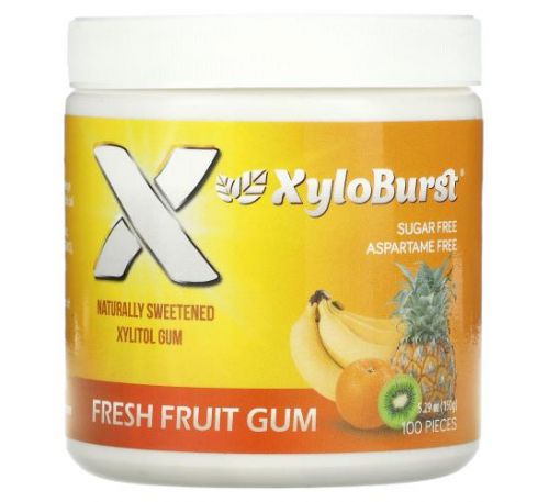Xyloburst, Xylitol Chewing Gum, Fresh Fruit, 5.29 oz (150 g), 100 Pieces