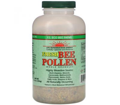 Y.S. Eco Bee Farms, Fresh Bee Pollen Granules, Whole, 16.0 oz (454 g)