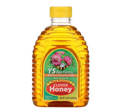 Y.S. Eco Bee Farms, Чистый клеверный мед премиального качества, 907 г