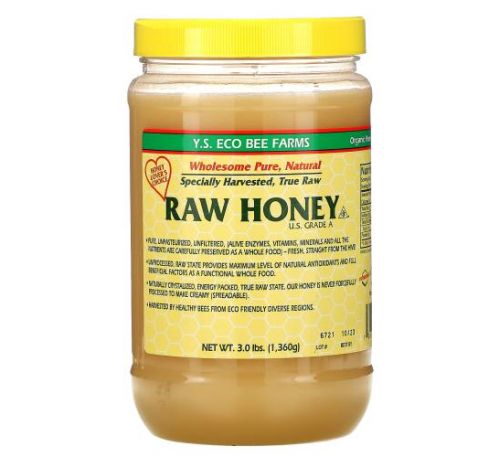 Y.S. Eco Bee Farms, Raw Honey, 3.0 lbs (1,360 g)