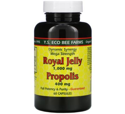 Y.S. Eco Bee Farms, Royal Jelly, Propolis, 60 Capsules