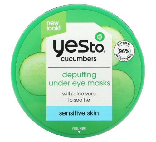 Yes To, Cucumbers, Depuffing Under Eye Masks, 16 Single Eye Masks