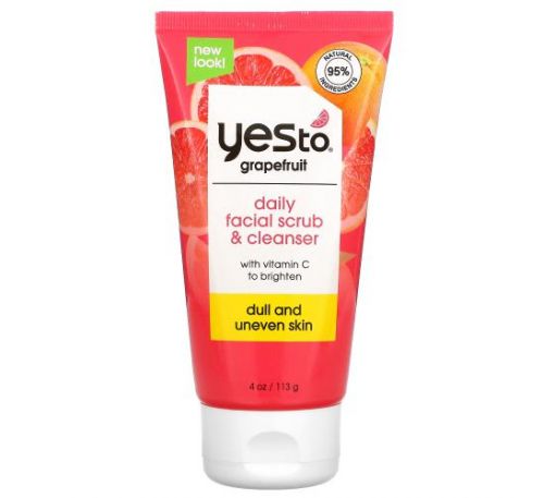 Yes To, Daily Facial Scrub & Cleanser, Grapefruit,  4 oz (113 g)