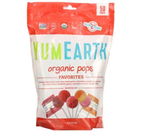 YumEarth, органічні льодяники, асорті, 50 шт., 310 г (10,9 унції)